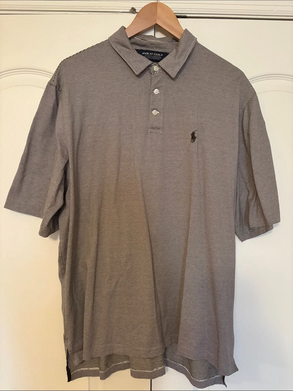 Ralph Lauren Polo Shirt in Gray and Black Microstripe